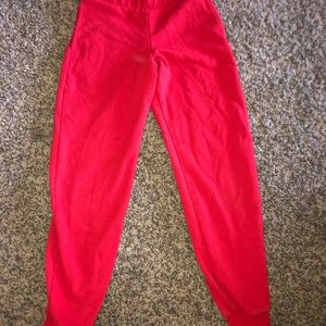 Varsity red sweatpants